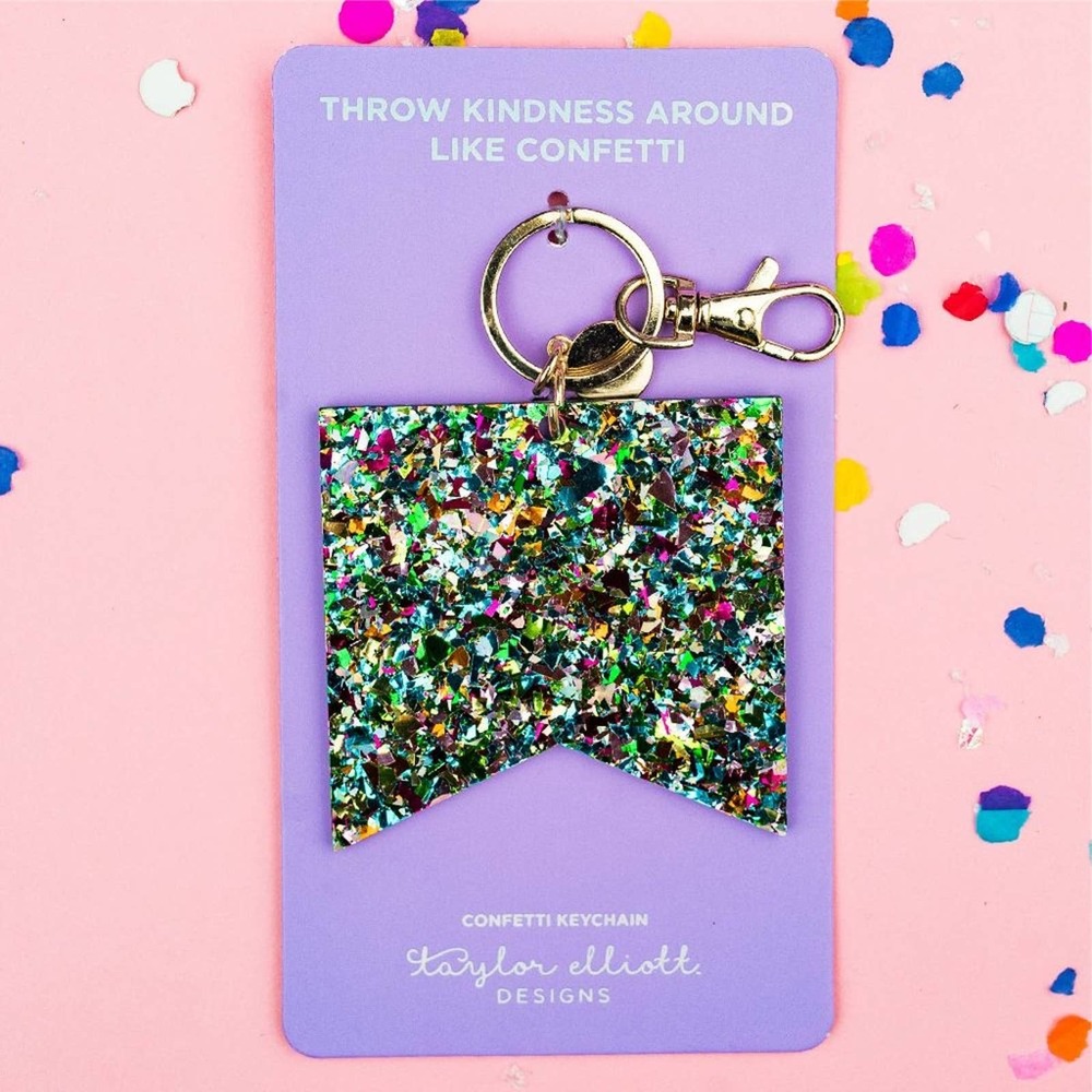 Confetti Banner Keychain